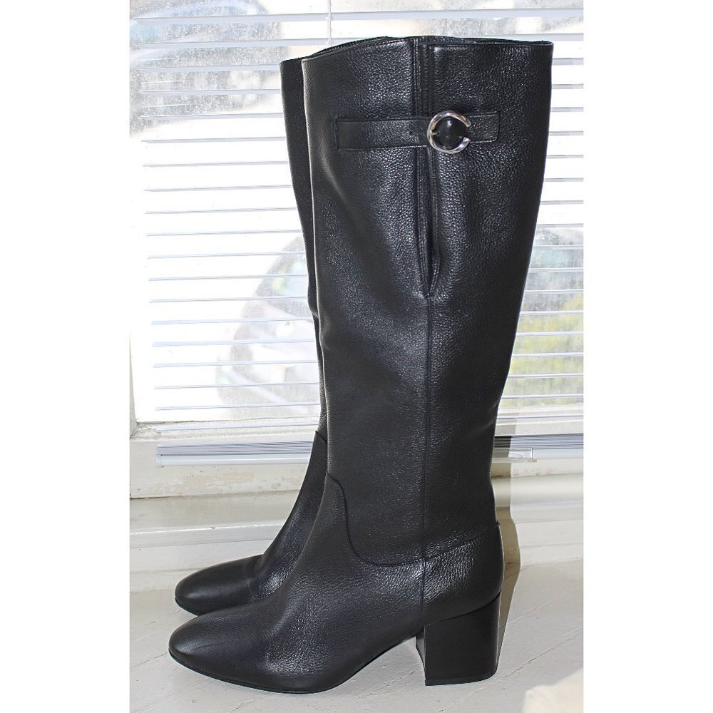 NEW - Aquatalia "Fabrianna" Water Resistant Tall Boot in Black, Wide Calf - 9.5
